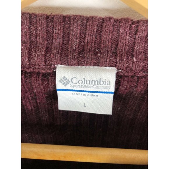 Columbia Wool Cotton Sweater Mens Large Red Soft - Picture 3 of 4